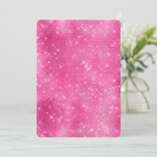 Roze Sparkle Diamond Vlinder Kaart (Staand voorkant)