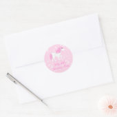 Roze Sparkle Eenhoorn Verjaardag Sticker (Envelop)