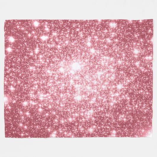 Roze Sparkle Fleece Deken (Voorkant (Horizontaal))