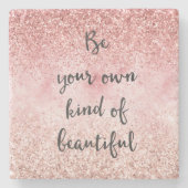 Roze Sparkle Girly Glitzy Glam Glitter Mooi Stenen Onderzetter (Voorkant)