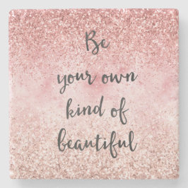 Roze Sparkle Girly Glitzy Glam Glitter Mooi Stenen Onderzetter