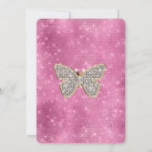 Roze Sparkle Glam Diamonds Gouden Glitter Kaart (Achterkant)