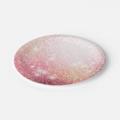 Roze sparkle Glitter design Papieren Bordje (Gekanteld)