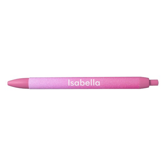 Roze Sparkle Glitter Gepersonaliseerde pen (naam e (Voorkant)