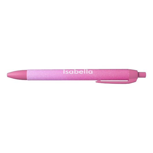 Roze Sparkle Glitter Gepersonaliseerde pen (naam e (Bodem)