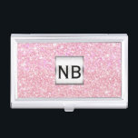 Roze Sparkle Glitter Glam Business Card Holder Visitekaarthouder<br><div class="desc">Roze Sparkle Glitter Glam Business Card Holder. Pas aan met om het even welke tekst of verlaat het leeg.</div>