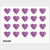Roze Sparkle Glitter Look Hart Sticker (Vel)