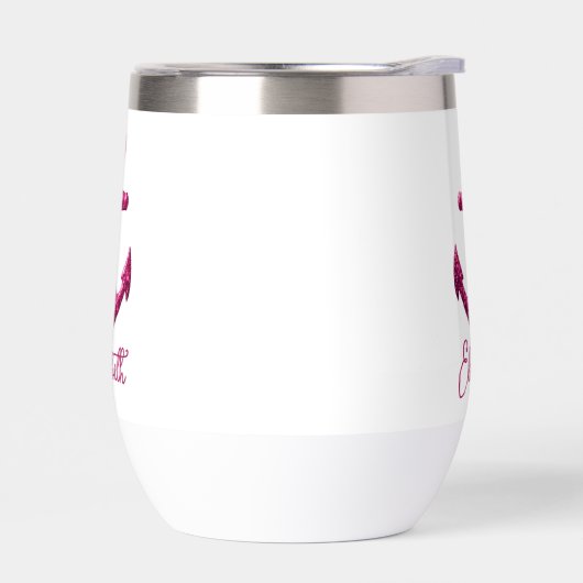 Roze Sparkle Glitter Nautisch Zeilanker Naam (Links)