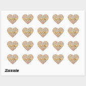 Roze Sparkle Gold Leopard Print Hart Sticker (Vel)