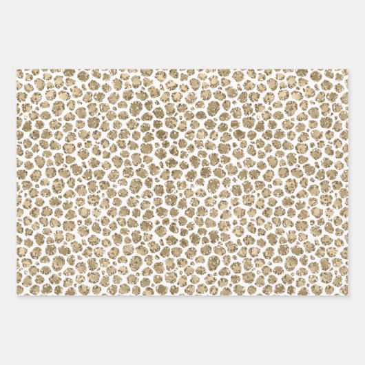 Roze Sparkle Gold Leopard Print Inpakpapier Vel (Voorkant 3)