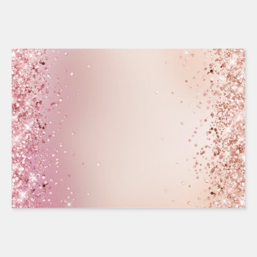 Roze Sparkle Gold Leopard Print Inpakpapier Vel (Voorkant 2)