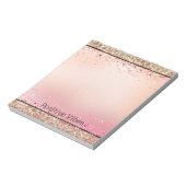 Roze Sparkle Gold Leopard Print Notitieblok (Linkerzijde)