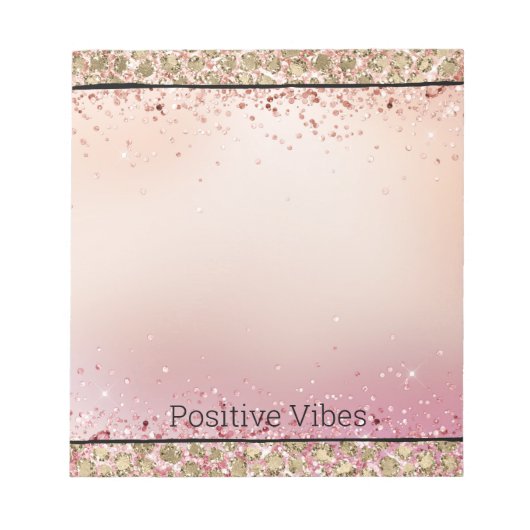 Roze Sparkle Gold Leopard Print Notitieblok (Voorkant)