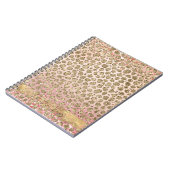Roze Sparkle Gold Leopard Print Notitieboek (Linkerzijde)