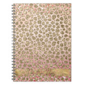 Roze Sparkle Gold Leopard Print Notitieboek (Voorkant)