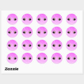Roze Sparkle Gold Makeup Eyelashes Aangepast Ronde Sticker (Vel)