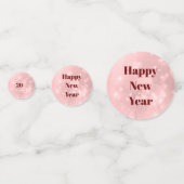 Roze Sparkle Happy Nieuwjaar Confetti (Voorkanten)