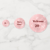 Roze Sparkle Happy Nieuwjaar Confetti (Achterkanten)