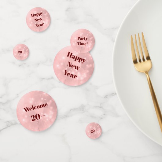 Roze Sparkle Happy Nieuwjaar Confetti (Groep)