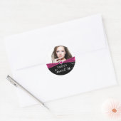 Roze Sparkle Heart Foto Sweet Sixteen Sticker (Envelop)