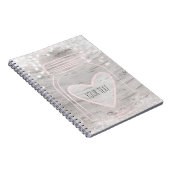 Roze Sparkle Heart Mason Jar & Lights Rustieke Gla Notitieboek (Rechterzijde)