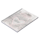 Roze Sparkle Heart Mason Jar & Lights Rustieke Gla Notitieboek (Linkerzijde)