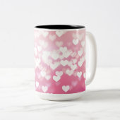 Roze Sparkle Hearts Pattern Coffee Mok (Voorkant rechts)