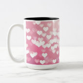 Roze Sparkle Hearts Pattern Coffee Mok (Links)