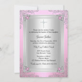 Roze Sparkle Jewel Baptism/Christening Uitnodiging (Voorkant)