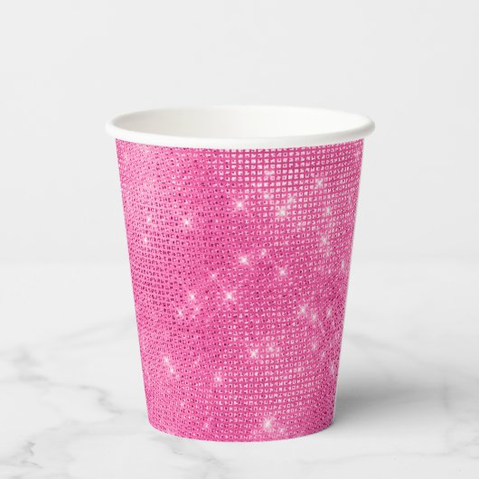Roze Sparkle Jeweled Butterfly Papieren Bekers (Achterkant)