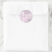 Roze Sparkle Jurk Tiara Quinceanera Sticker (Tas)