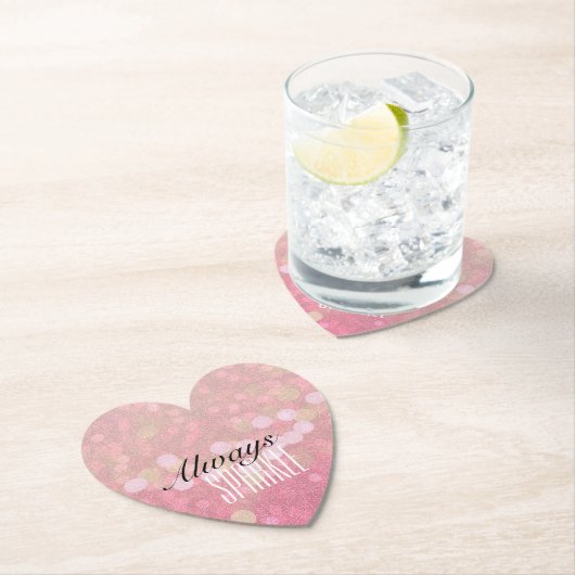 Roze Sparkle Kartonnen Onderzetters (Insitu)