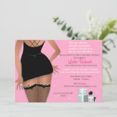 Roze Sparkle Lingerie Bridal Showuitnodiging Kaart (Staand voorkant)
