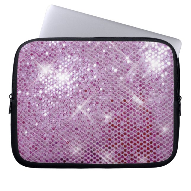 Roze Sparkle-look Laptop Sleeve (Voorkant)