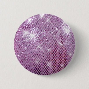 Roze Sparkle-look Ronde Button 5,7 Cm