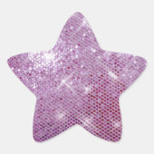 Roze Sparkle-look Ster Sticker (Voorkant)