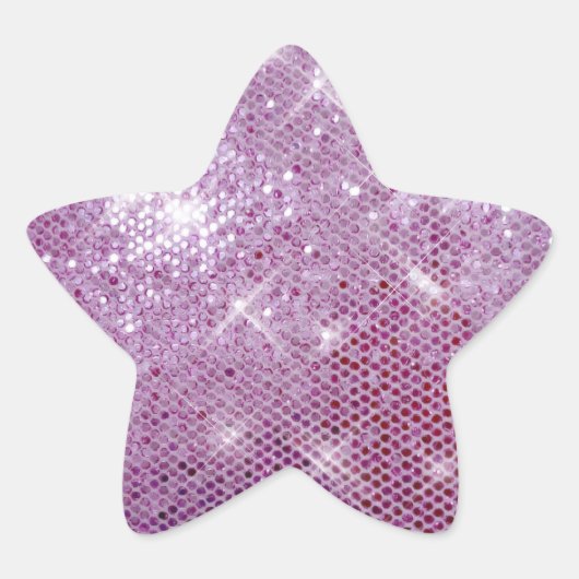 Roze Sparkle-look Ster Sticker (Voorkant)