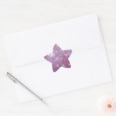 Roze Sparkle-look Ster Sticker (Envelop)