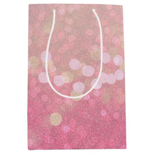 Roze Sparkle Medium Cadeauzakje (Voorkant)