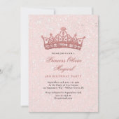 Roze & Sparkle met een Glittery Crown Verjaardag Kaart (Voorkant)