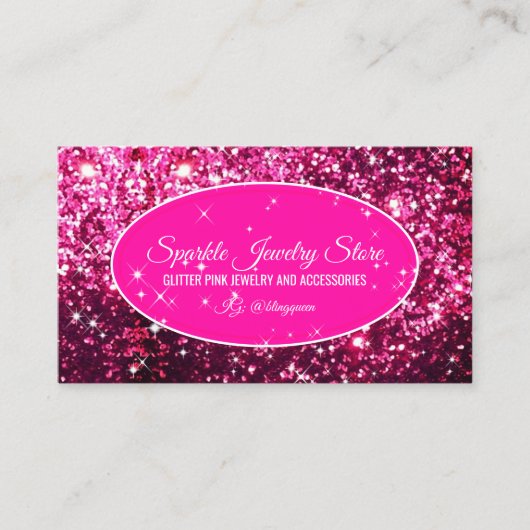 roze Sparkle Pink Glitz Glam Starlust light Visitekaartje (Voorkant)