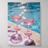 Roze Sparkle Poolside Print (Voorkant)