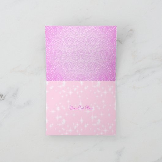 Roze Sparkle Princess Bedankt Card (Binnen)