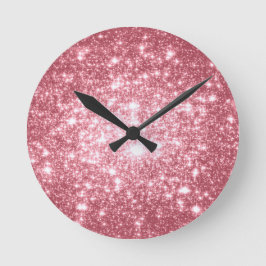 Roze Sparkle Ronde Klok