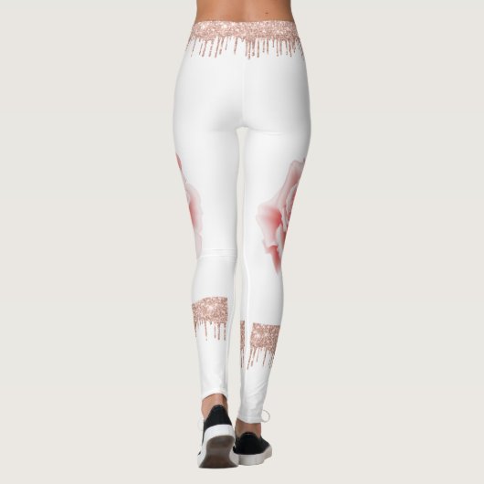Roze Sparkle Roos Leggings (Achterkant)