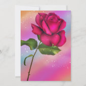 Roze sparkle Roos Rainbow Pastel Birthday Party Kaart (Achterkant)