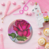 Roze sparkle Roos Rainbow Pastel Birthday Party Papieren Bordje (Feest)
