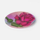 Roze sparkle Roos Rainbow Pastel Birthday Party Papieren Bordje (Gekanteld)