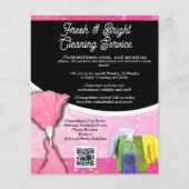 Roze Sparkle Schoonmaak Service Zakelijk Flyer (Voorkant)