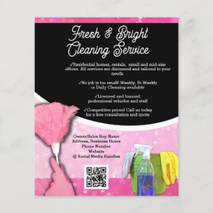 Roze Sparkle Schoonmaak Service Zakelijk Flyer